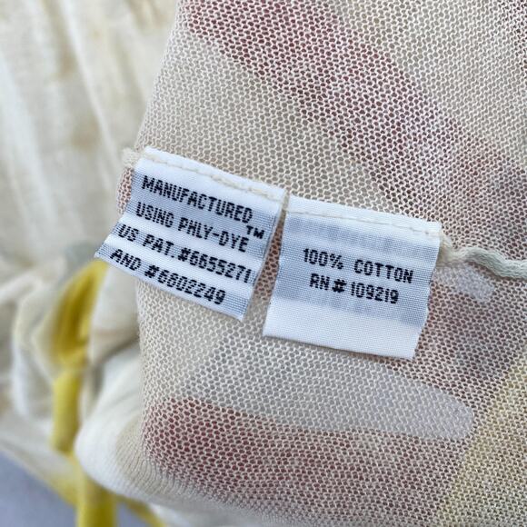 MARIKA CHARLES Sweater 2 Tie Dye Tunic Pleated Scoop Neck Elbow Sleeve Yellow - Picture 8 of 14